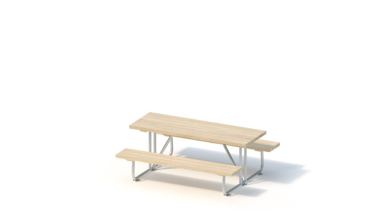 Picnic table without backrest