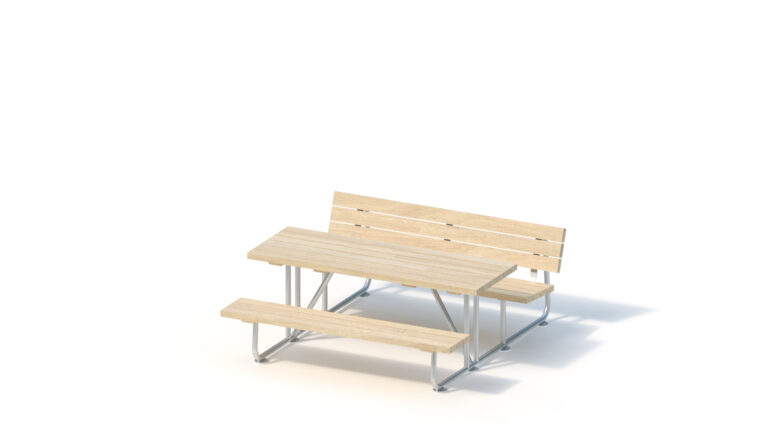 Small picnic table with one backrest