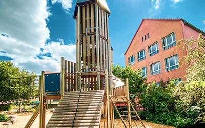 St Peter's Church Playground project with climbing tower