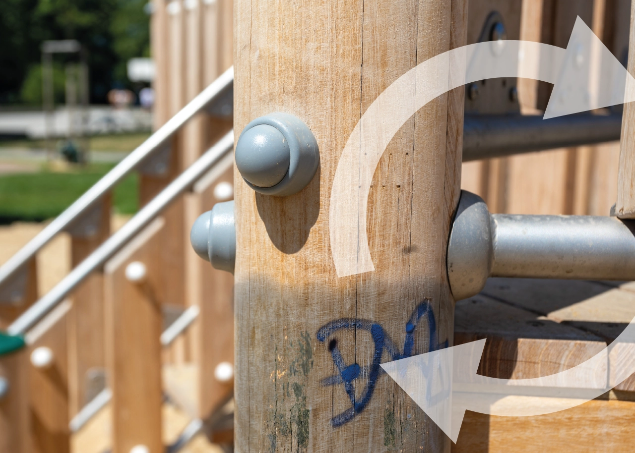 An existing playground does not need to be replaced; it can be refurbished instead
