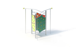Triple climbing tower with climbing poles