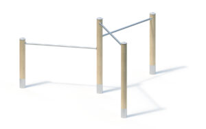 Triple chin-up bars, angled at 120°
