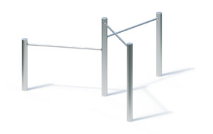 Triple chin-up bars, angled at 120°