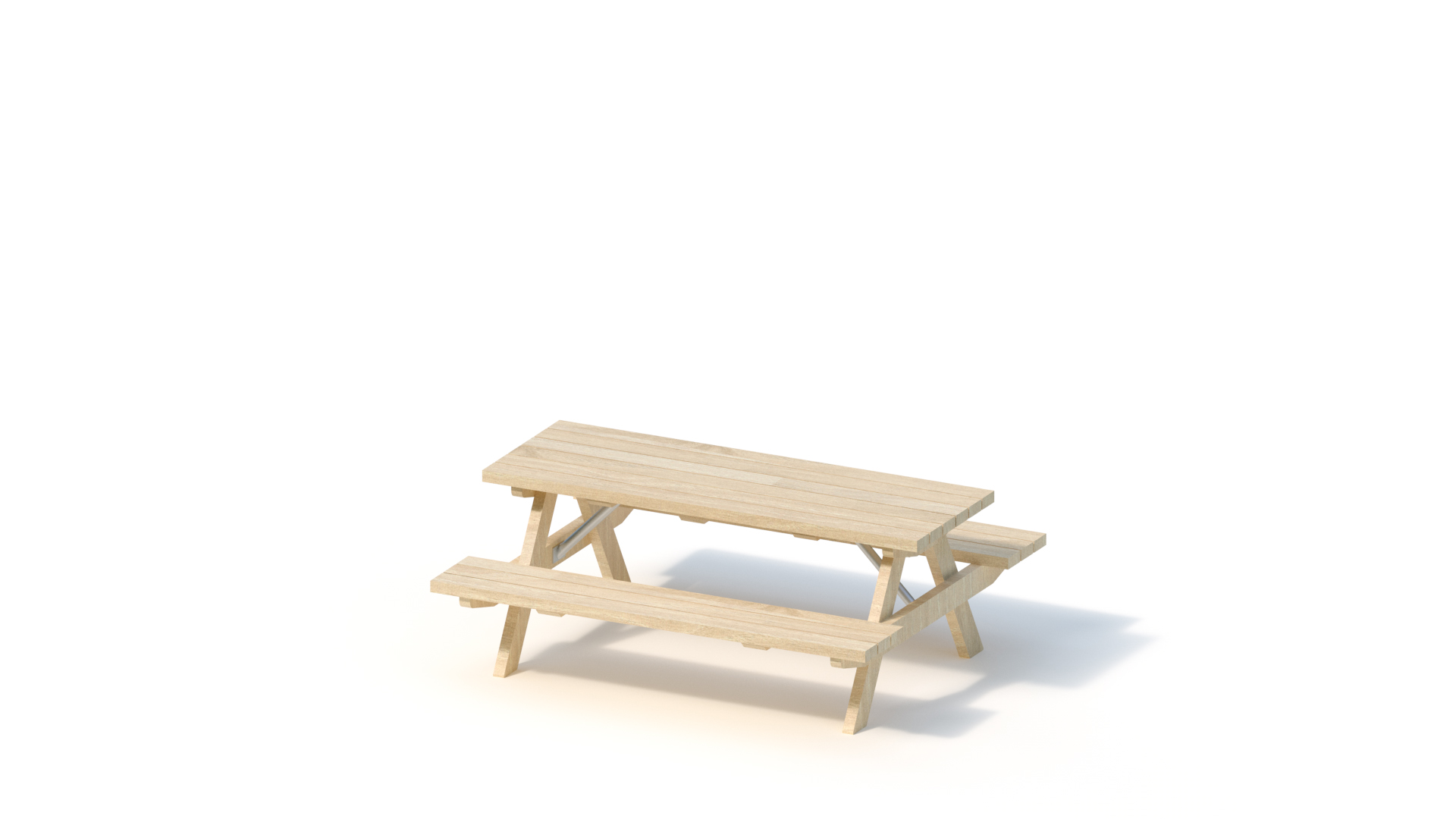 Picnic table without backrest