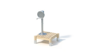 Platform for water pump with handwheel