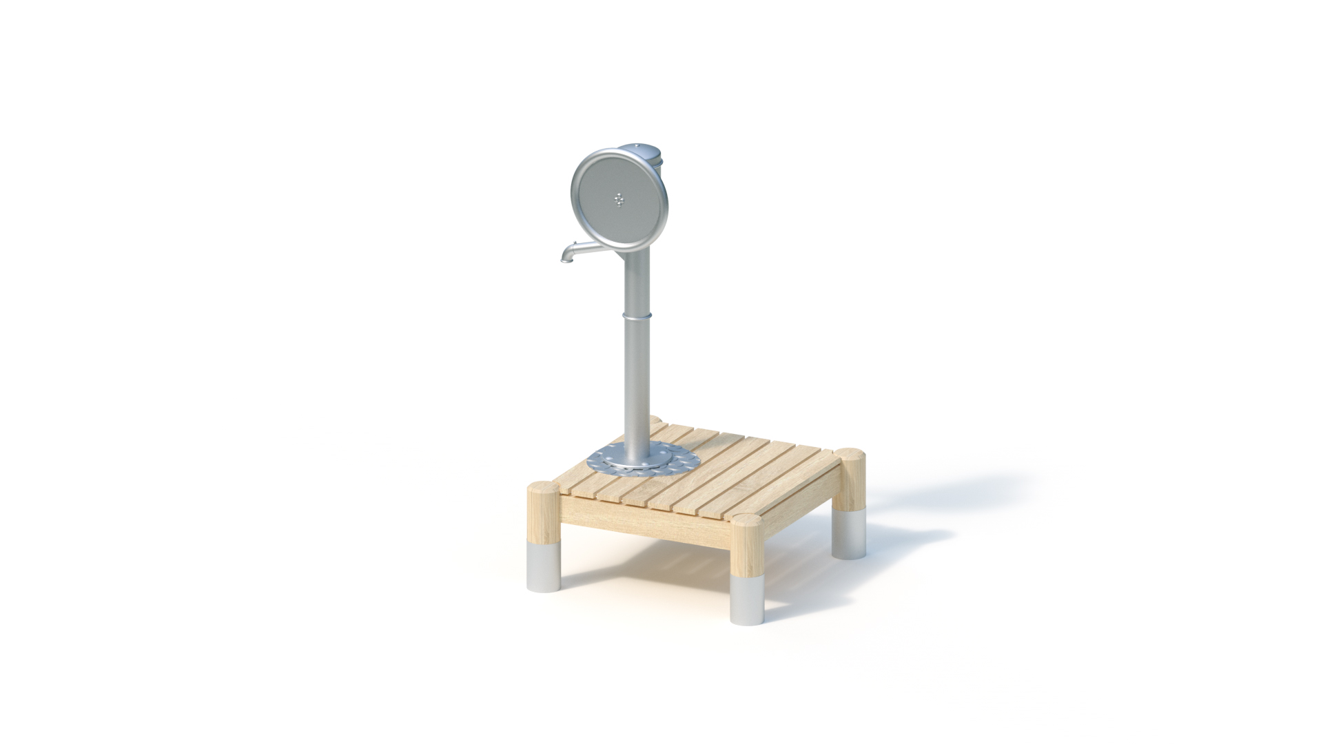 Platform for water pump with handwheel