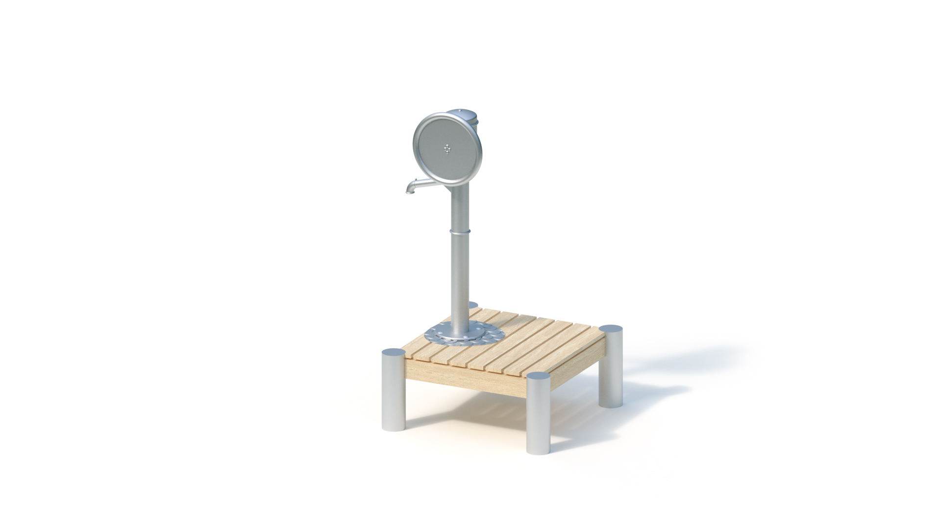 Platform for water pump with handwheel