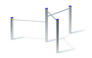 Triple chin-up bars, angled at 120°
