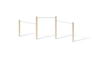 Triple chin-up bars, angled at 30°