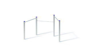 Triple chin-up bars, angled at 60°