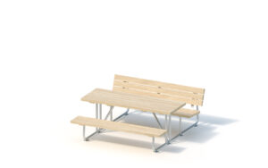 Picnic table without backrest